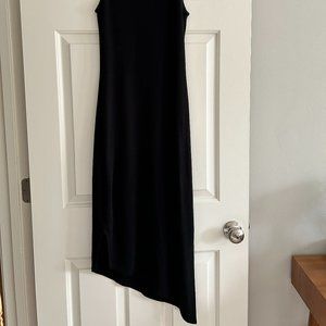 Cobalt Street - Black Merino Wool Midi Dress, Size S